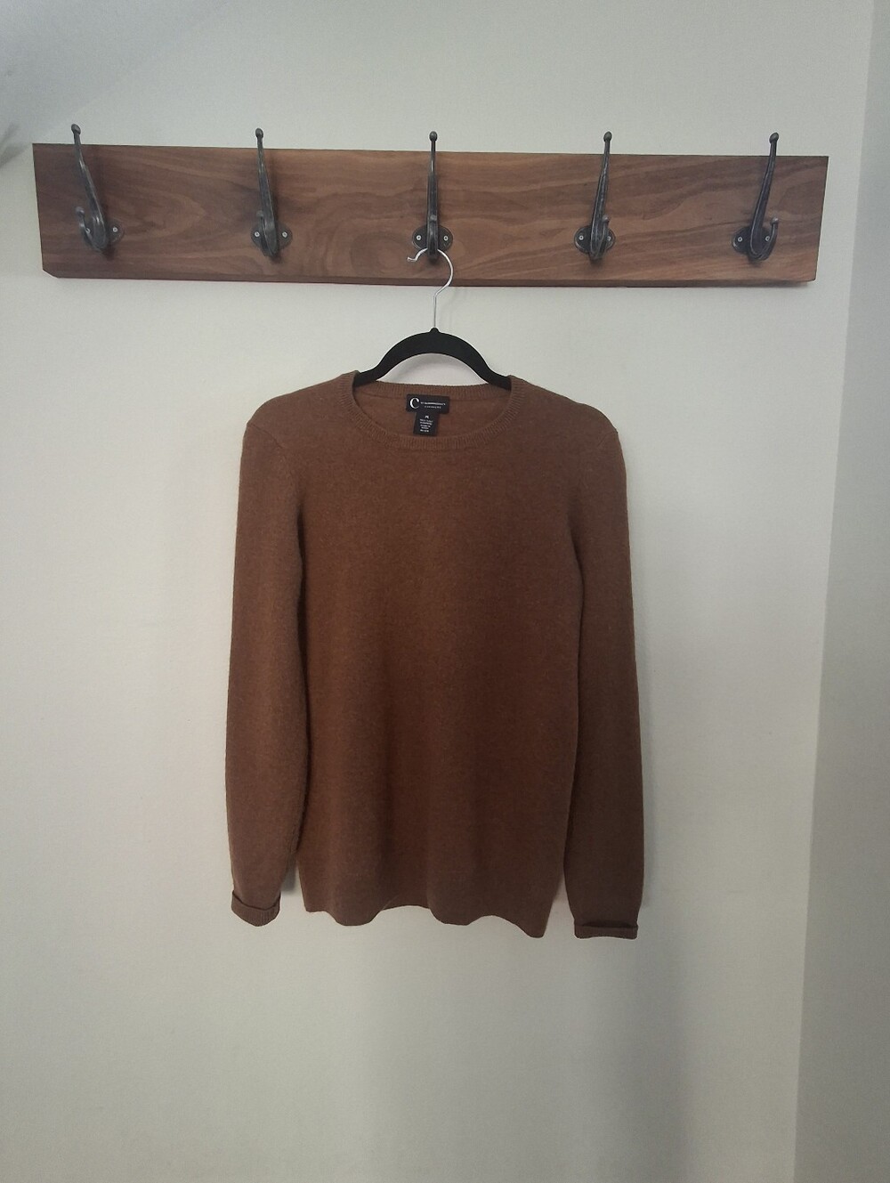 C By BLOOMINGDALE'S Cashmere Crewneck Cinnamon Brown Sweater - Size M